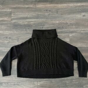 Jack by BB Dakota Black Turtleneck Cable Knit Sweater